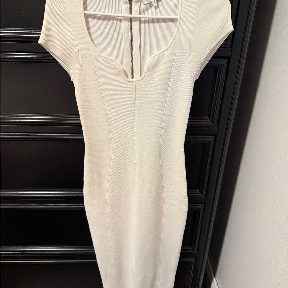 Ted Baker London Cream Ribbed Midi Dress